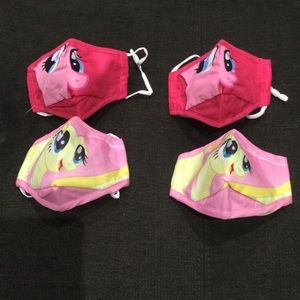 Kids Unicorn Face Mask with Adjustable Ear Loops Fabric Face Cover 4 Piece Set